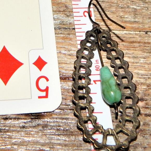 Sweet Up-Cycled Turquoise Earrings - Picture 5 of 5